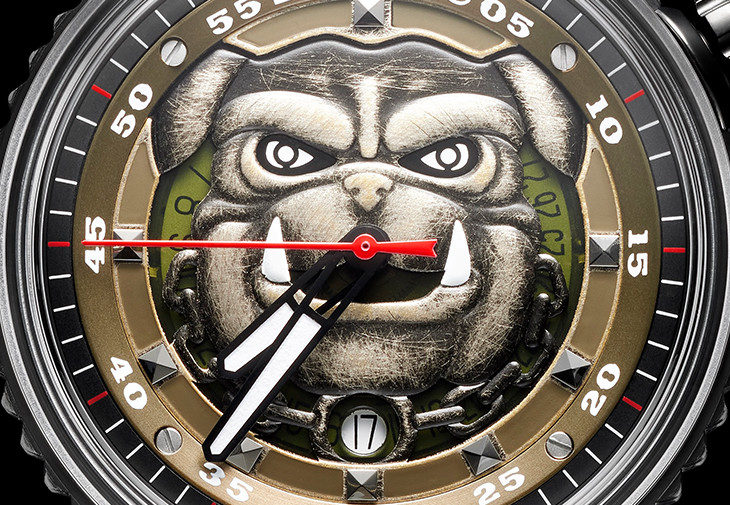炸彈錶BB-01軍綠色龐克鬥牛犬自動大三針腕錶