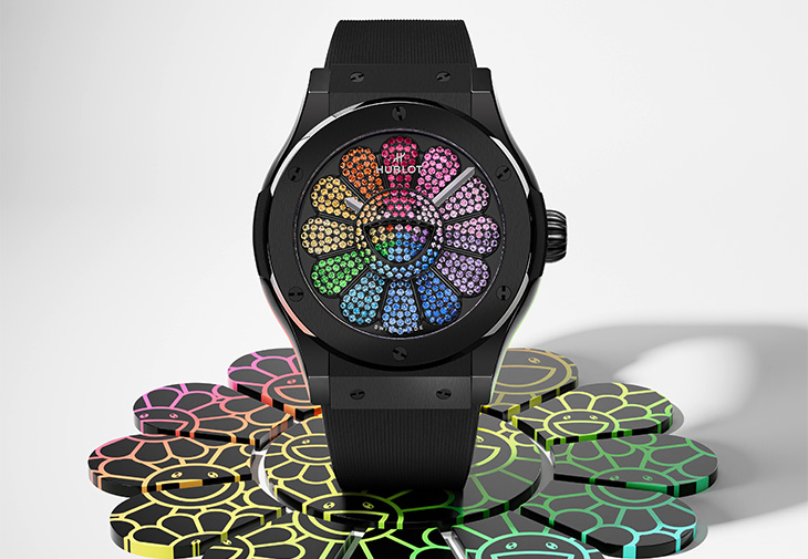 HUBLOT宇舶x村上隆黑陶瓷彩虹腕錶
