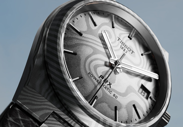 TISSOT天梭表PRX系列大馬士革鋼38mm自動上鍊腕錶