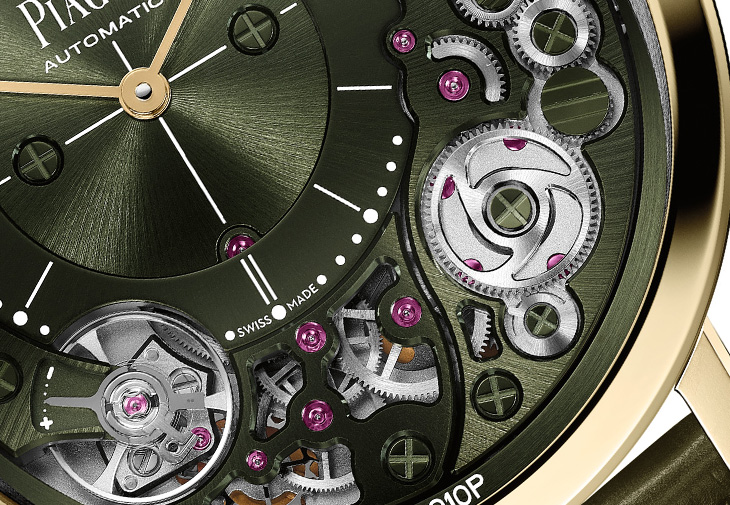 PIAGET伯爵錶Altiplano 系列 18K 黃金軍綠色超薄自動上鍊腕錶