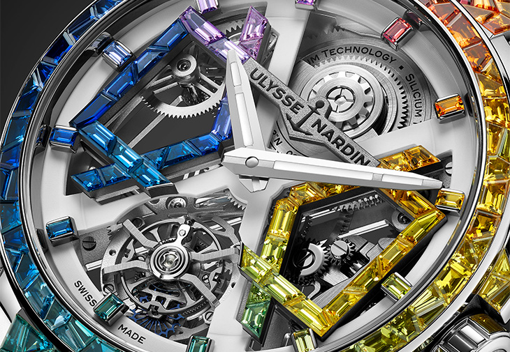 ULYSSE NARDIN雅典錶Blast系列 [ Sparkling Rainbow]鏤空陀飛輪虹彩珠寶腕錶