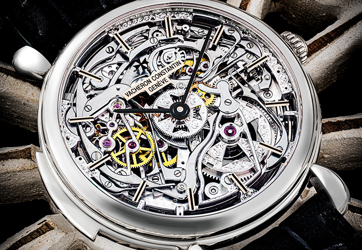 江詩丹頓鉑金鏤空三問腕錶