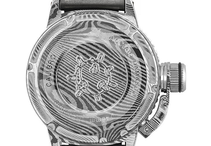 U-BOAT 9999-Sommerso 46 Damascus Left大馬士革鋼左冠腕錶