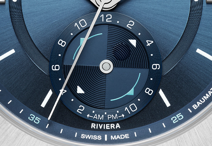 BAUME & MERCIER名士利維拉系列Baumatic潮汐顯示自動上鍊腕錶