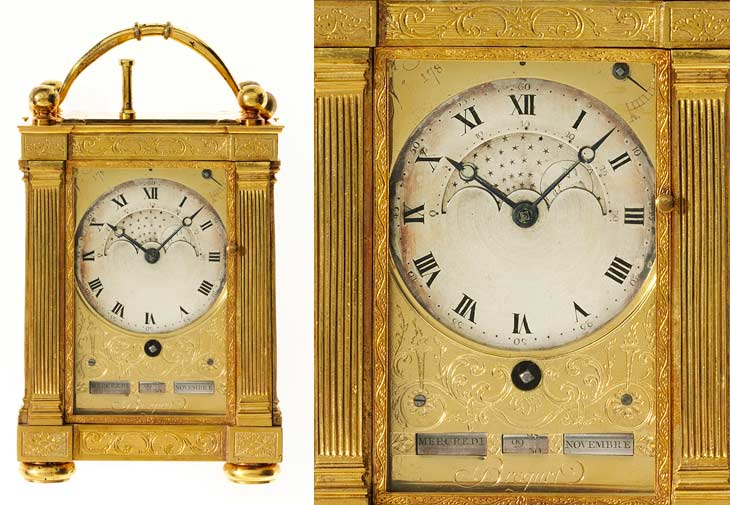 拿破崙的寶璣全日曆月相報時旅行鐘。