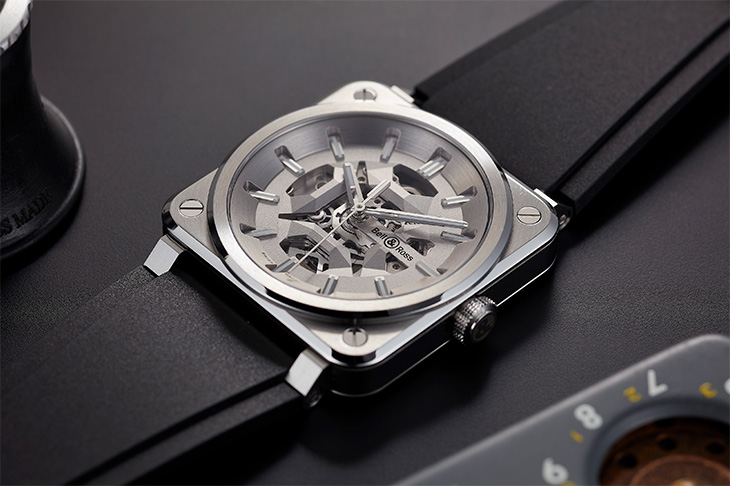 腕上幾何立體雕塑 BELL & ROSS BR-03 Skeleton Grey Steel自動腕錶