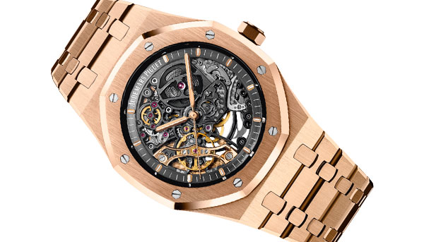 雙擺輪游絲組合 AUDEMARS PIGUET皇家橡樹鏤空雙擺輪腕錶