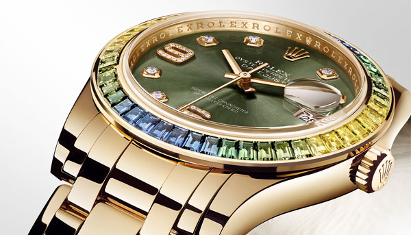 彩色鑽圈的華美 勞力士Datejust Pealmaster 39腕錶