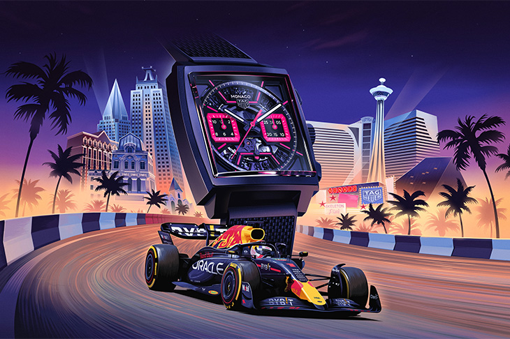 致敬不夜城拉斯維加斯 泰格豪雅推出全新Monaco鏤空計時腕錶粉紅款