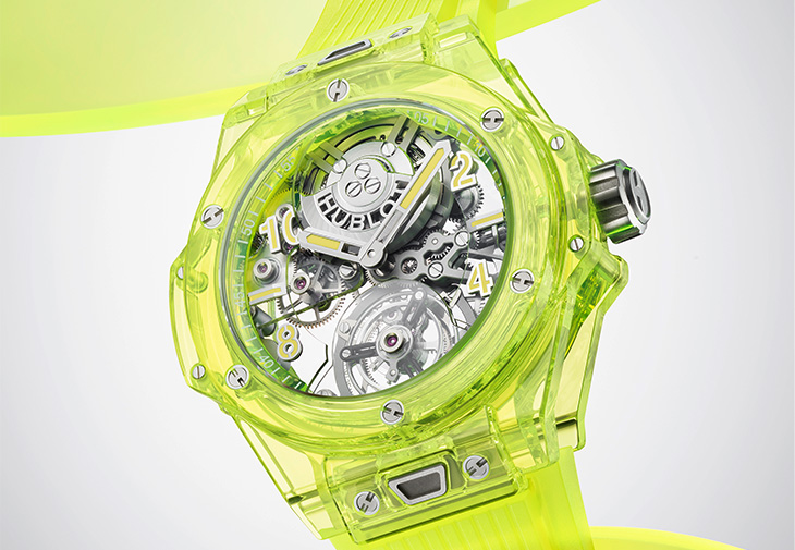 HUBLOT宇舶BIG BANG陀飛輪螢光黃SAXEM腕錶