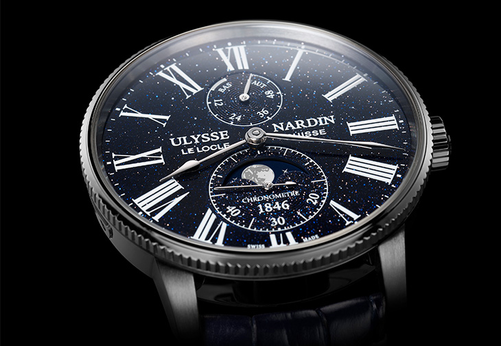 ULYSSE NARDIN雅典錶航海系列領航者砂金石月相腕錶