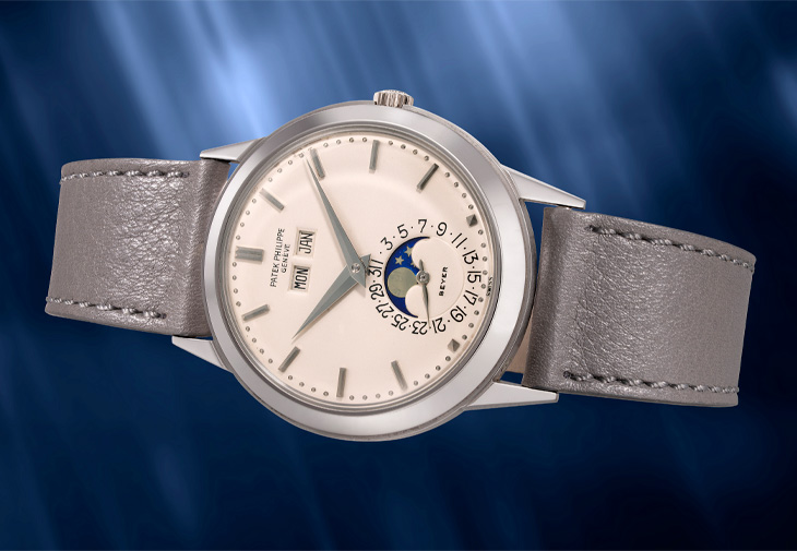 PATEK PHILIPPE百達翡麗「Padellone “Tokyo White”」白金自動萬年曆腕錶