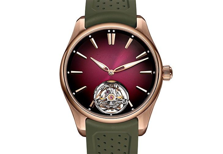 亨利慕時H.MOSER & CIE.開拓者陀飛輪酒紅色腕錶