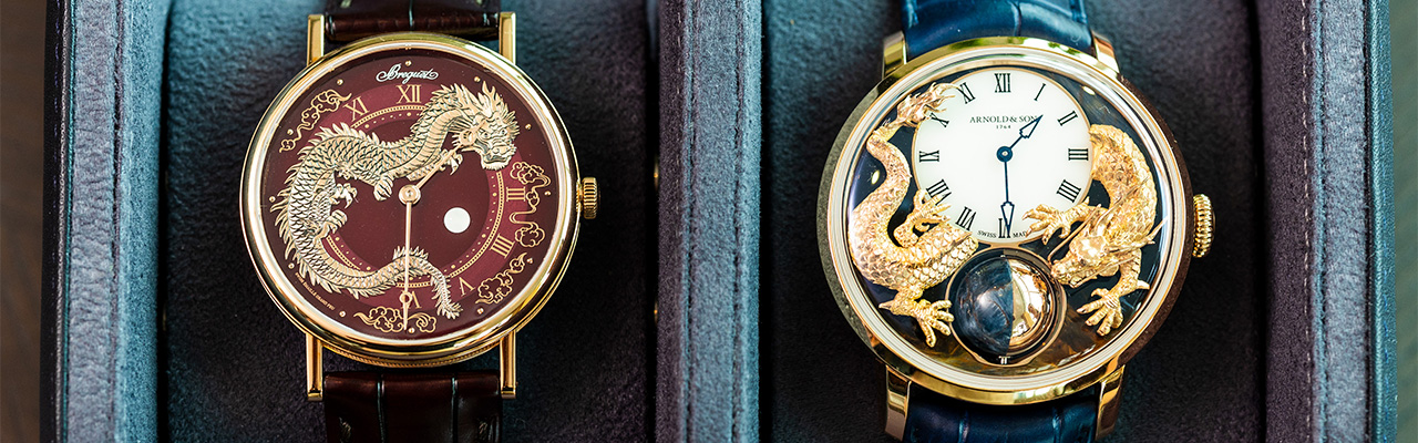 寶璣Breguet紅色大明火琺瑯Classique Dragon 7145腕錶 亞諾錶Arnold & Son龍年限定3D月相腕錶