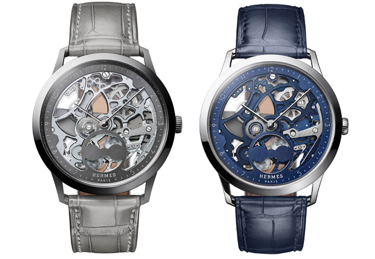 HERMÈS愛馬仕Slim d’Hermès Squelette Lune鏤空月相腕錶