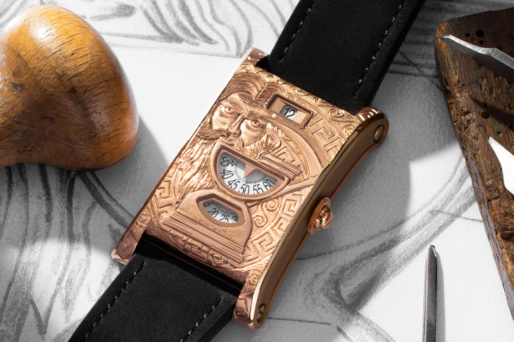 手工時間之神雕刻 + 無指針顯時／CHRONOSWISS Neo Digiteur Chronos跳時腕錶