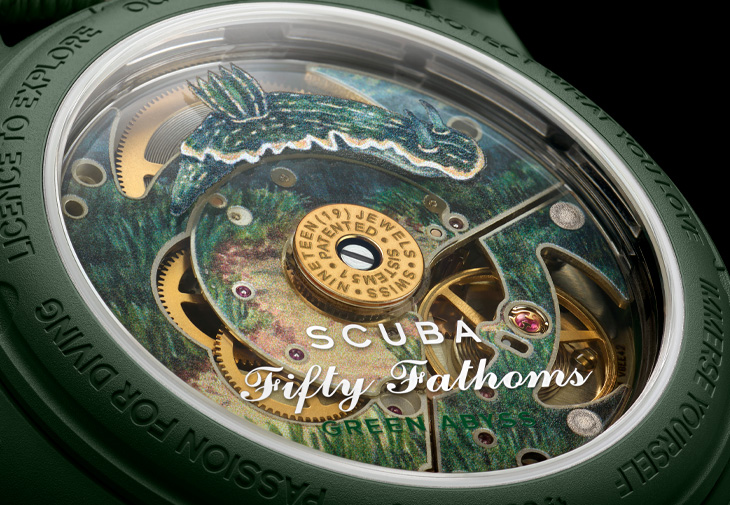BLANCPAIN X SWATCH Bioceramic Scuba Fifty Fathoms系列Green Abyss腕錶