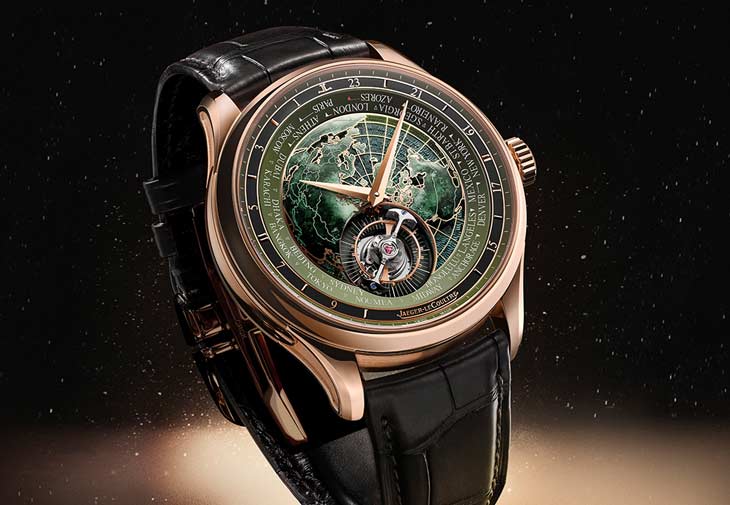JAEGER-LECOULTRE積家Master Grande Tradition超卓傳統大師系列948型機芯世界時間腕錶綠色琺瑯面盤款