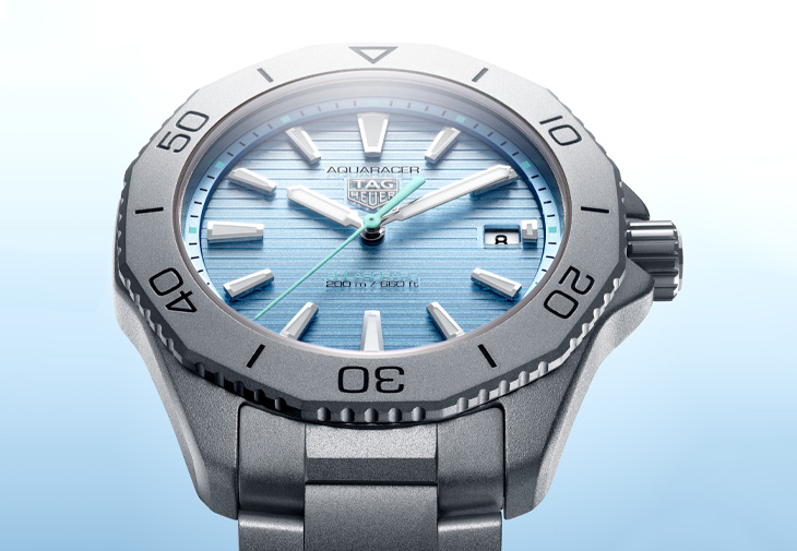 光能快速充電   泰格豪雅Aquaracer Professional 200 Solargraph 太陽能腕錶冰藍面款