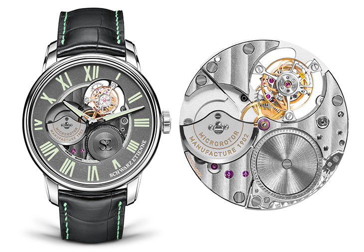 舒瓦茨Schwarz Etienne Flying Tourbillon飛⾏陀飛輪腕錶