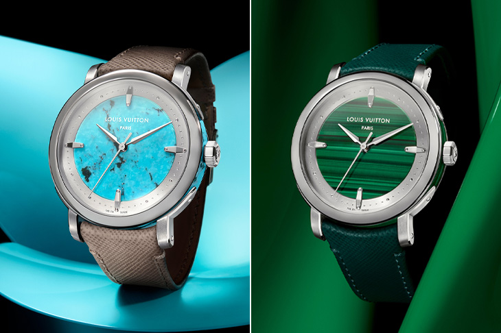 新添綠松石與孔雀石面盤／LOUIS VUITTON Escale寶石限量腕錶