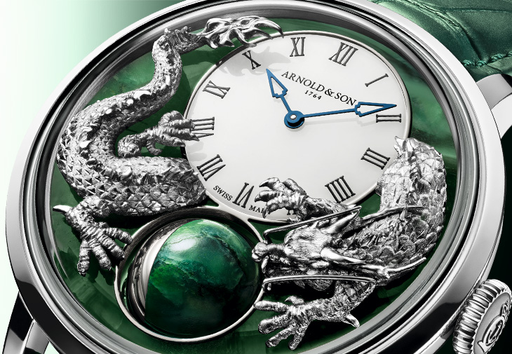 ARNOLD & SON亞諾錶Luna Magna Platinum Dragon Verdite月相腕錶