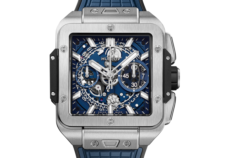 HUBLOT宇舶Square Bang Unico鈦金藍色腕錶