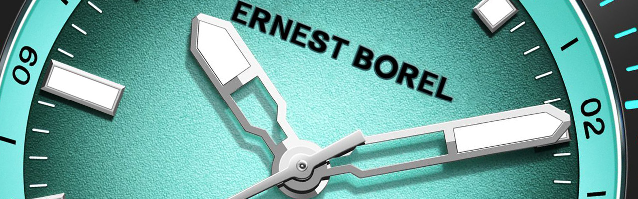 Ernest Borel依波路Sage睿智系列 薄荷藍龐克煙燻腕錶