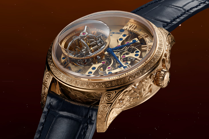 雙軸陀飛輪及雙逆跳顯時／江詩丹頓閣樓工匠Myth of the Pleiades渾天儀式陀飛輪腕錶