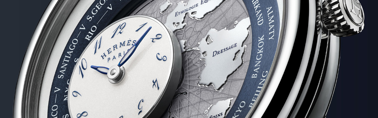 HERMÈS愛馬仕Arceau Le temps voyageur Or blanc
