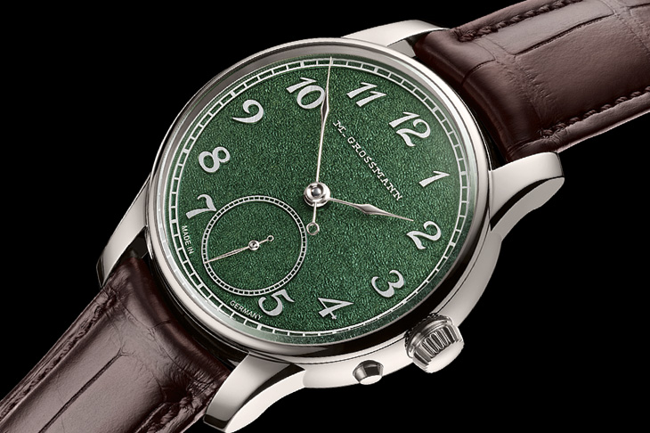 純手工雕刻錶面  MORITZ GROSSMANN Tremblage Green手動上鍊腕錶