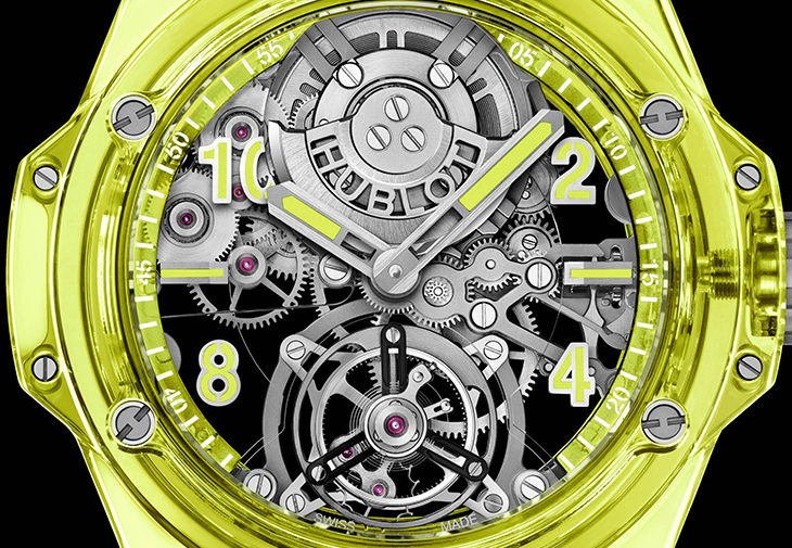 HUBLOT宇舶BIG BANG陀飛輪螢光黃SAXEM腕錶