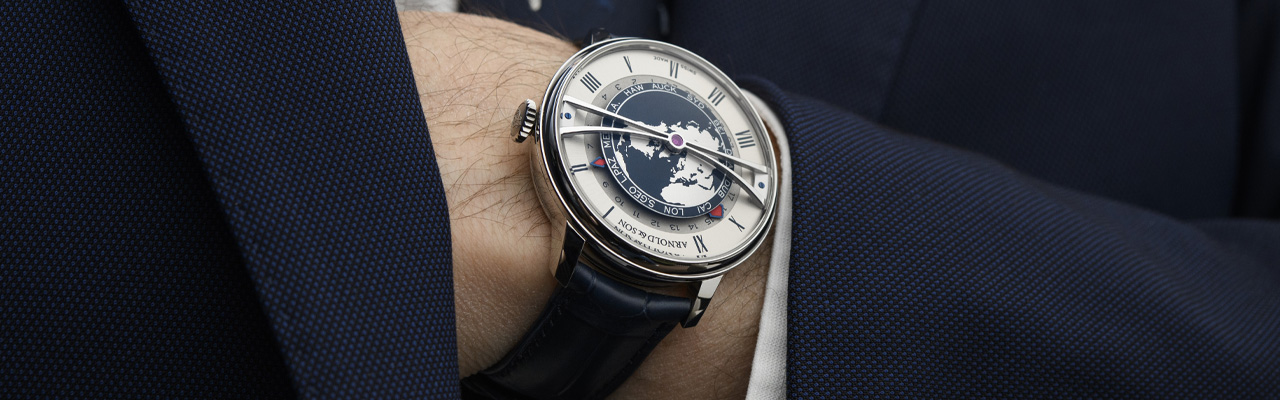 ARNOLD & SON亞諾錶Globetrotter 42精鋼腕錶