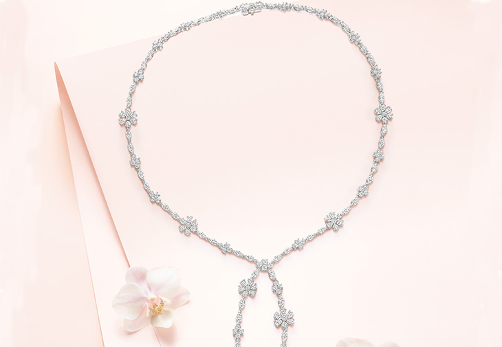 Harry Winston海瑞溫斯頓勿忘我Forget-Me-Not系列Lariat鑽石項鍊