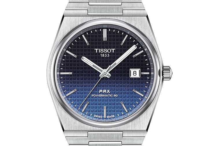 TISSOT天梭PRX午夜藍漸層自動腕錶