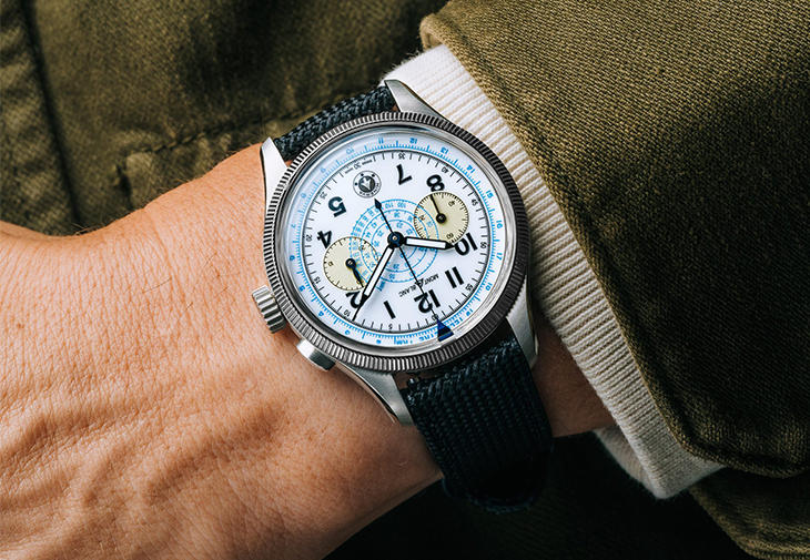 萬寶龍MONTBLANC 1858 Minerva單按把計時腕錶「Blue Arrow」P.05 for Collective