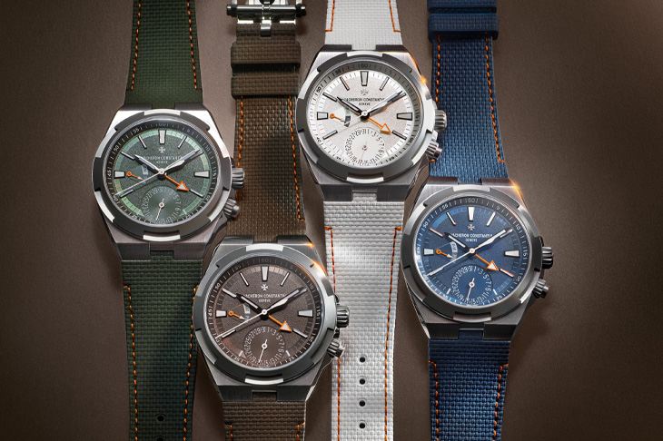 四方配色象徵縱橫四海／江詩丹頓Overseas Cardinal Points兩地時間腕錶