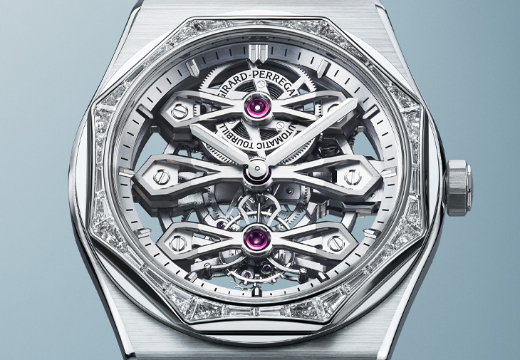 GIRARD-PERREGAUX芝柏表Laureato桂冠三金橋陀飛輪腕錶