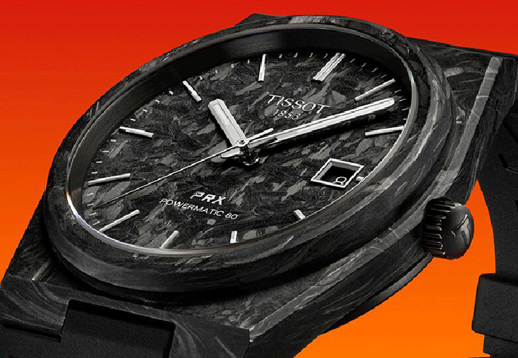 TISSOT天梭PRX鍛造碳矽游絲腕錶