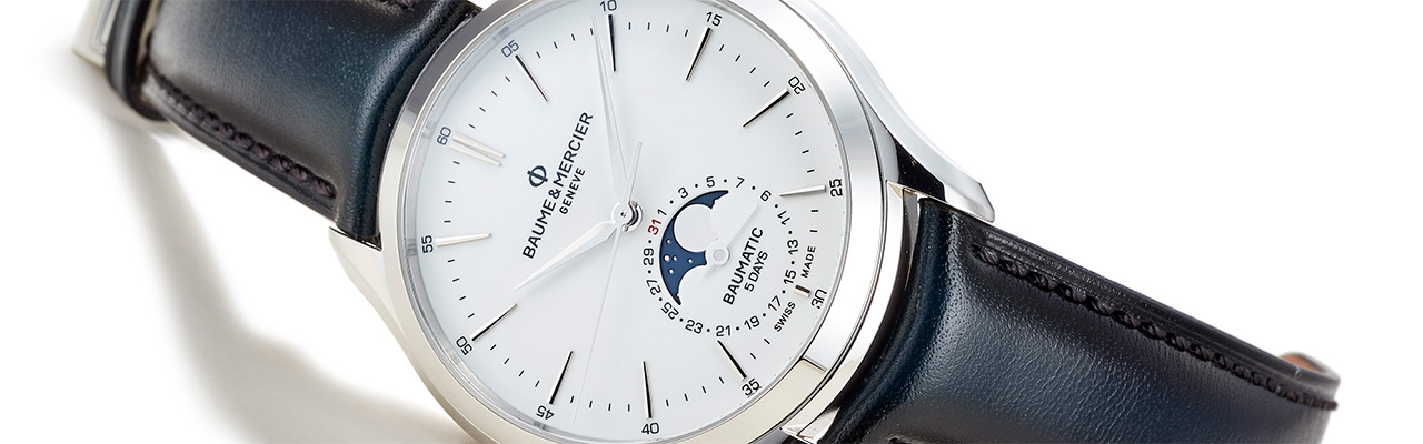 BAUME & MERCIER名士錶Clifton Baumatic Moonphase Date