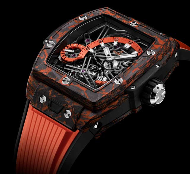 Spirit of Big Bang傲然橘碳纖維陀飛輪五日鍊腕錶