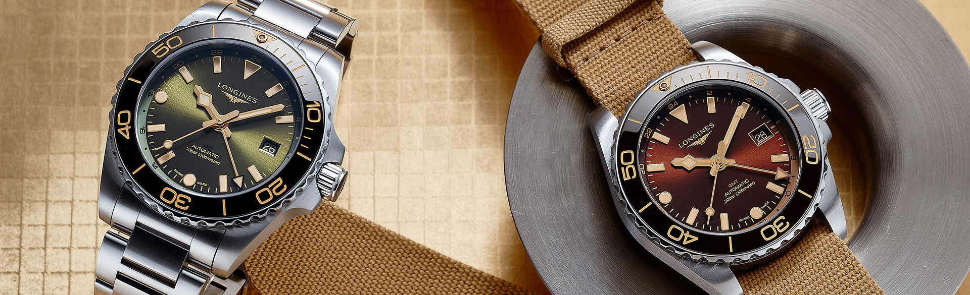 浪琴表全新HydroConquest GMT深海征服者兩地時區腕錶