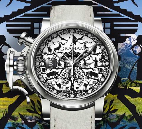 Alpenrose瑞士剪紙藝術腕錶