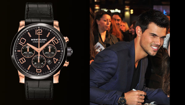 好萊塢性格新星泰勒·洛特納(Taylor Lautner）配戴萬寶龍TimeWalker出席《暮光之城4：破曉II》倫敦首映會