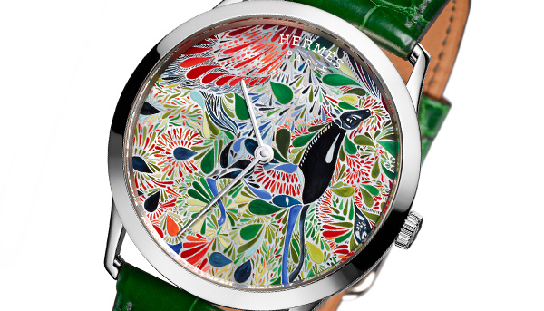 珍珠母貝上的花團錦簇　愛馬仕微繪工藝腕錶