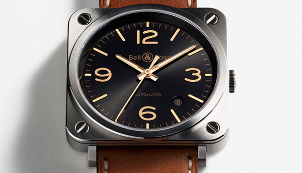 方形與玫瑰金邂逅　BELL & ROSS Golden Heritage腕錶