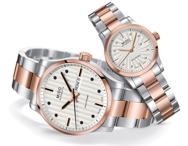 MIDO美度表先鋒系列雙色玫瑰金對錶