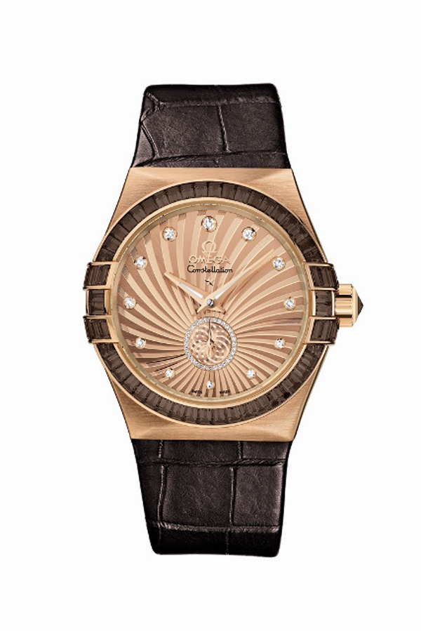 鑲鑽玫瑰金與茶晶奢華組合出歐米茄星座限量鑽錶