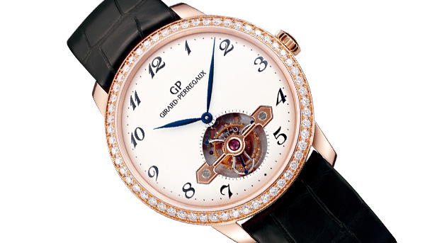 GIRARD-PERREGAUX 1966單金橋陀飛輪鑲鑽腕錶