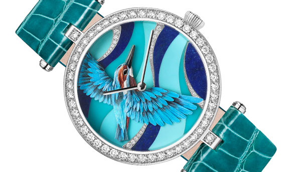 羽毛藝術純熟運用 VAN CLEEF & ARPELS Lady Arpels Martin-Pecheur Azur腕錶